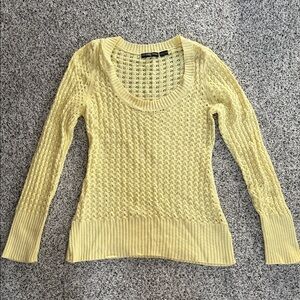 Guess Light Yellow Scoop Neck Sweater